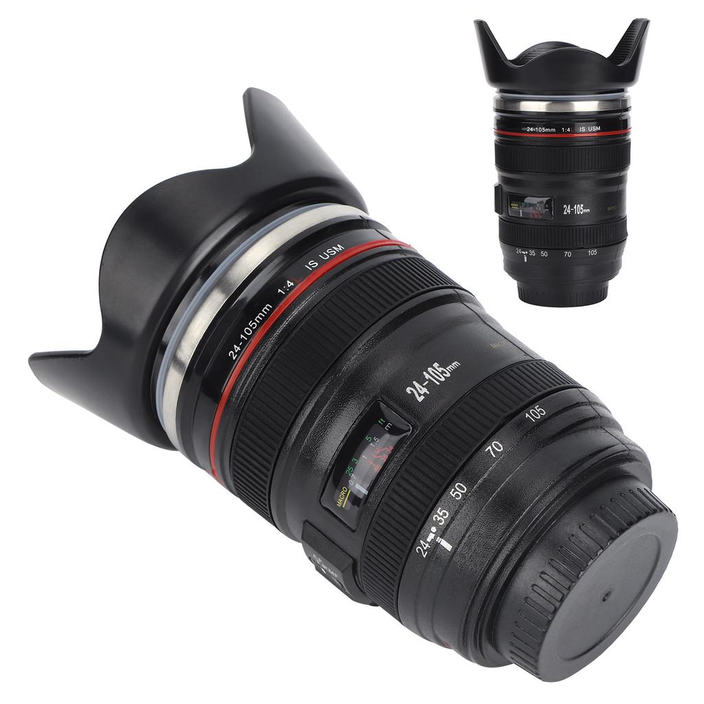 Имитация объектива камеры, чашка из нержавеющей стали, кружки для кофе с выдвижной крышкой для любителей фотографов