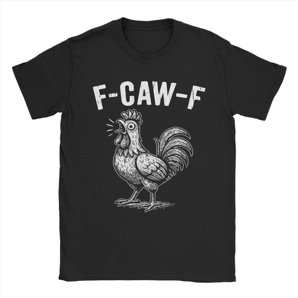 Men's T-Shirts F-Caw-F Funny Chicken FCAWF Meme Funny Cotton Tees Short Sleeve T Shirt Crewneck Clothes Birthday Gift