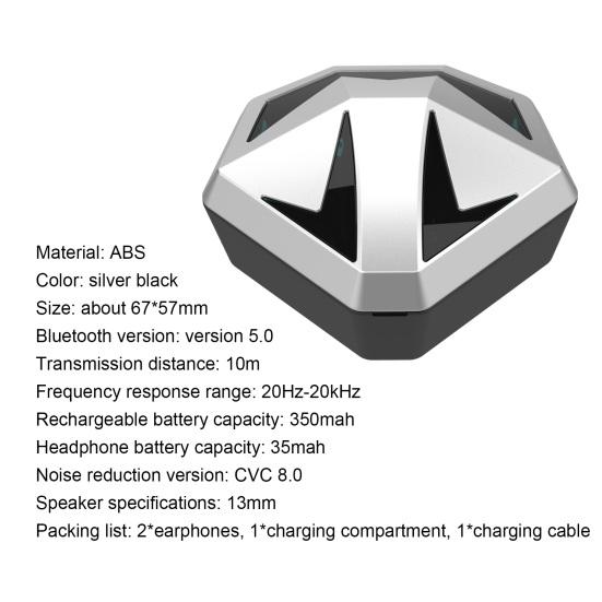 K9 Bluetooth-compatible Earphone Noise Reduction Mega Bass Low Latency True Wireless Stereo HiFi Gaming Earbud for Playing Games