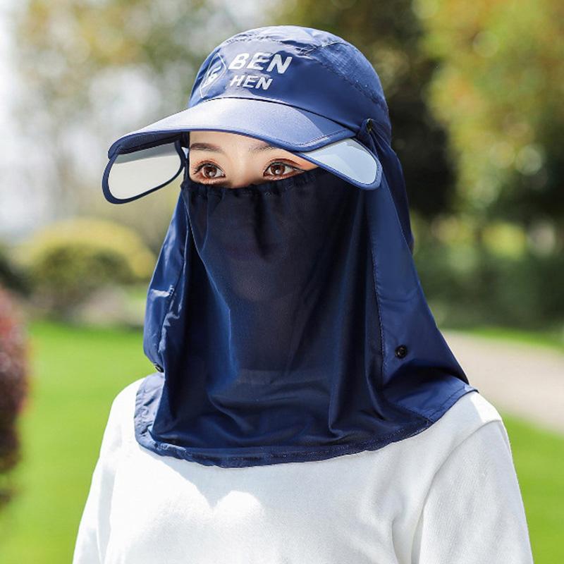 1 шт. солнцезащитная шляпа с защитой от ультрафиолета, спортивные шапки, быстросохнущая защитная маска для лица, полностью покрывающая солнцезащитную кепку для вождения, летняя мода