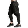 Spring Fall Men Harem Pants Loose Drawstring Elastic Waist Pockets Ankle-banded Solid Color Sport
