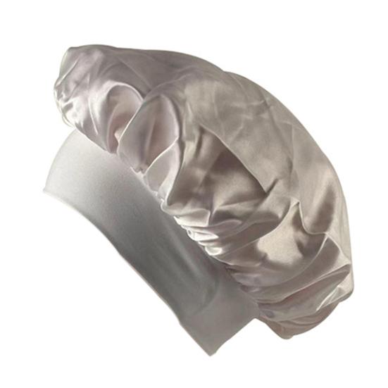 Ночной колпак с эластичной широкой лентой, очень большой спальный атласный капор, гладкий, высокий