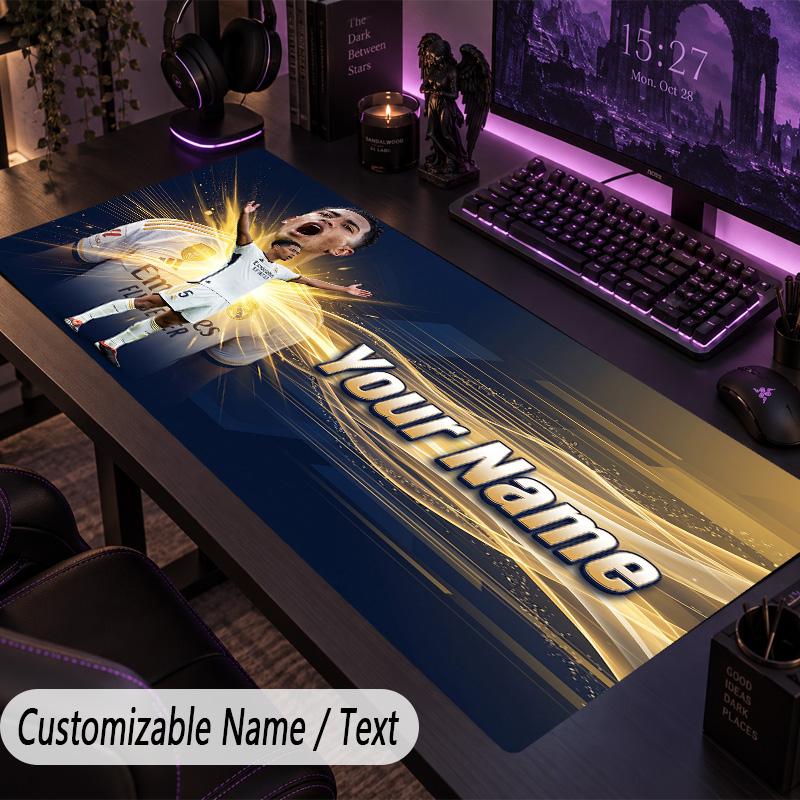 Large Mouse PadJude Bellingham Custom Name Text Personalized Desk Mat Non Slip Gaming Pad