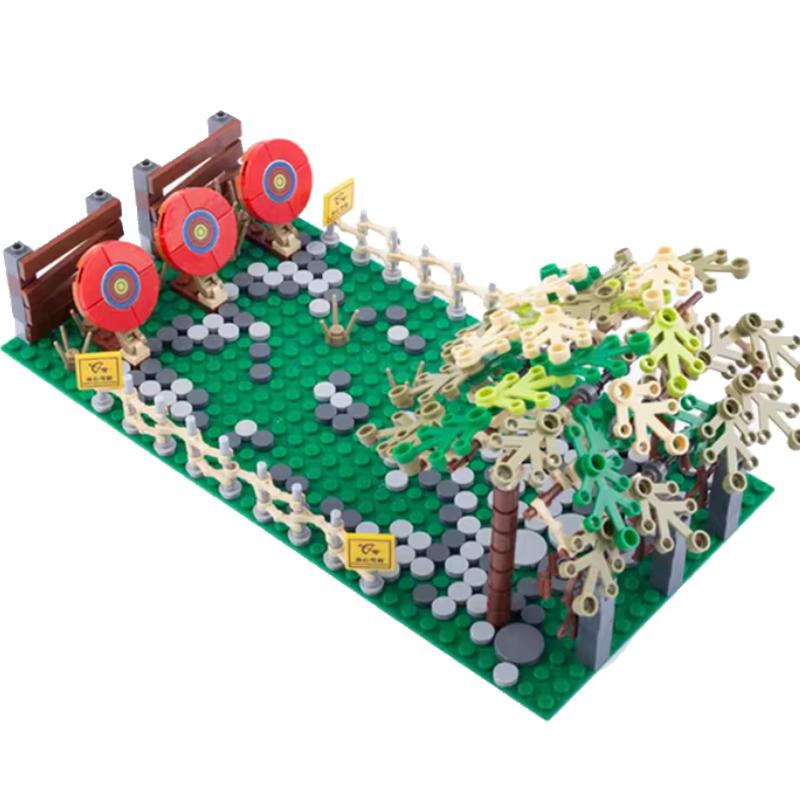 Военный MOC Здание часового Строительный блок Солдат Мешок с песком Забор Снаряд для пушки Колючая проволока Стойка для оружия Тренировочная площадка Сторожевая башня Игрушка K018