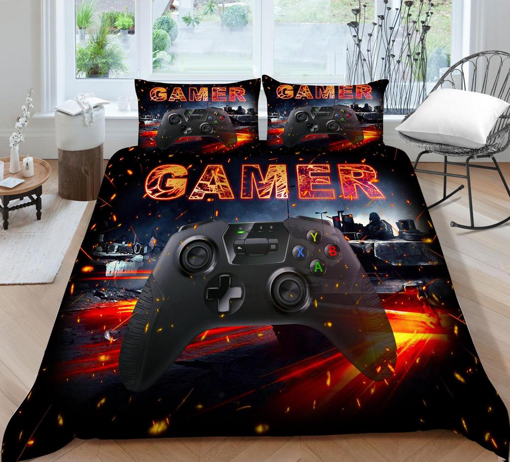 Комплект постельного белья с 3D игровой мышью, игровой плеер, пододеяльник, односпальная/двуспальная кровать, полноразмерная молния, мягкое и удобное украшение для дома