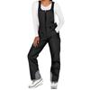 Waterproof Ski Pants Women Ski Bib Insulated Overalls Thickened Adjustable Shoulder Strap Windproof Snowboard Winter Snow Pants with Pockets
