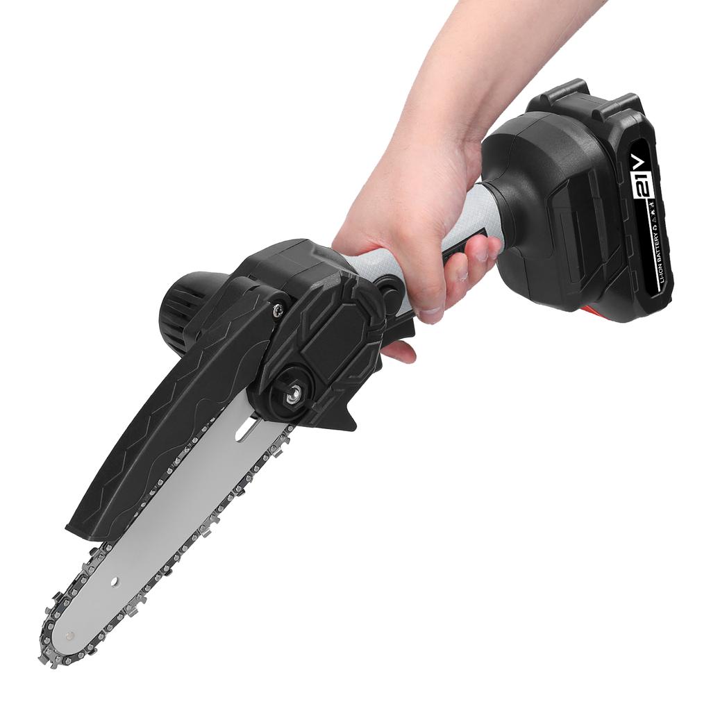 21 В 6-дюймовые портативные электрические обрезные пилы, маленькая бензопила для раскалывания древесины, щеточный двигатель, одна рука