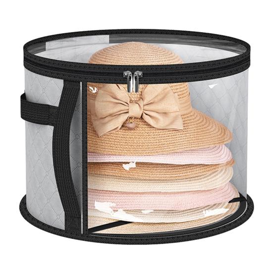 Круглая сумка для хранения шляп, складной прозрачный органайзер для ковбойских шляп, чехол для шляп с широкими полями с ручками для переноски для шкафа, ковбойские солнцезащитные шляпы