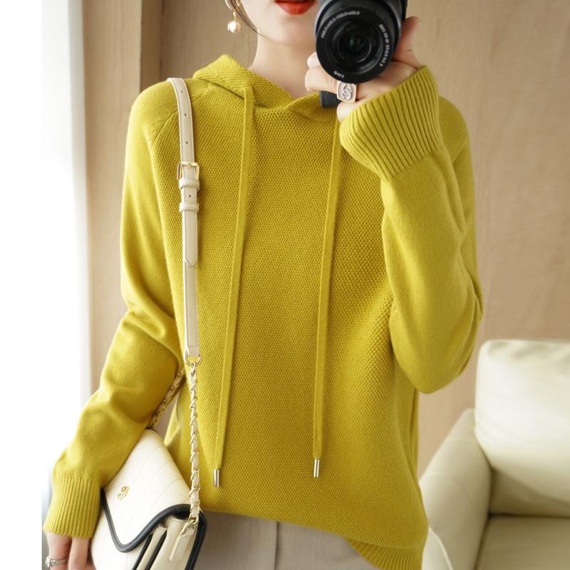 Women Knitted Hoodie Sweater MODERN NEW SAGA Winter Knitted Pullover Sweatshirt Autumn Soft Warm Wool Sweaters Female Jumper Knit Top
