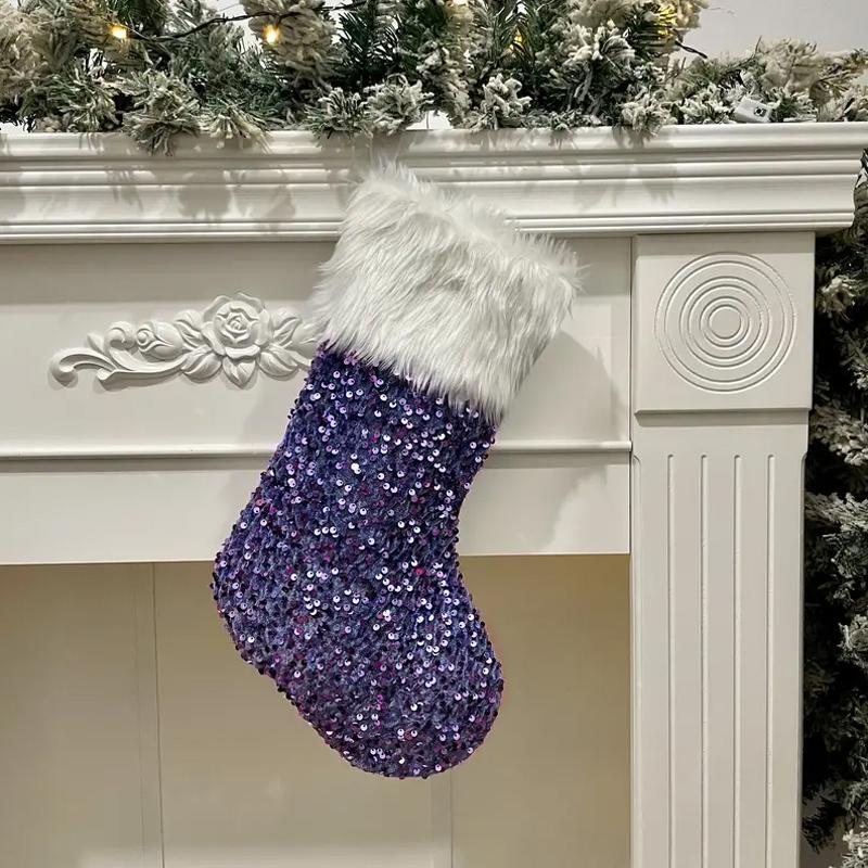 Christmas Tree Pendant Christmas Decoration Supplies Creative Sparkling Plush Christmas Socks