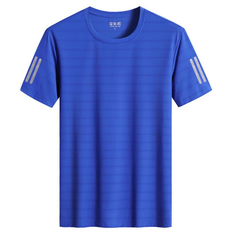 (L-8XL)Мужская быстросохнущая спортивная футболка из ледяного шелка с круглым вырезом, свободные топы для кемпинга, пешего туризма, рыбалки, сетчатая футболка с кондиционером, мужская