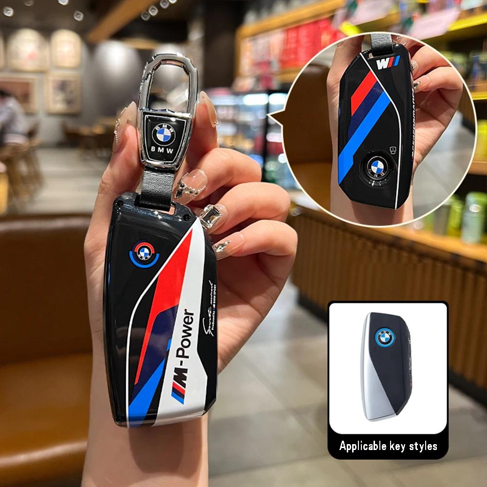 ABS Racing stickers Car Remote Key Case Cover For BMW M G07 X7 LCI U11 X1 G70 7 Series G09 XM F98 X4M LCI G18 X5 G81 M3 I20 IX ZFMNR1