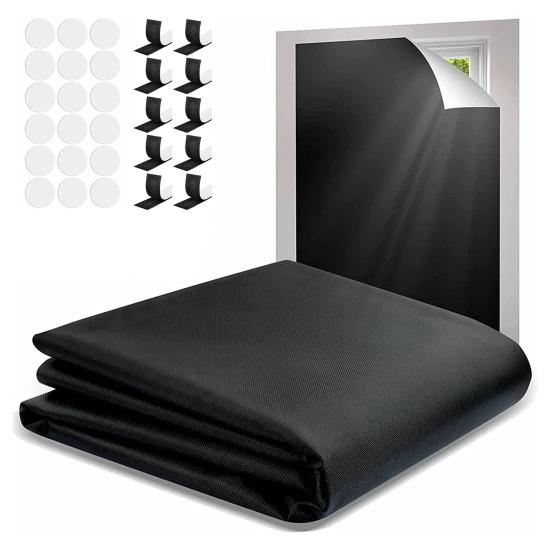 Portable Blackout Curtains Blackout Blinds with Hook And Loop Tape Strips Adhesive Blackout Shades for Baby Nursery RV or Travel Use