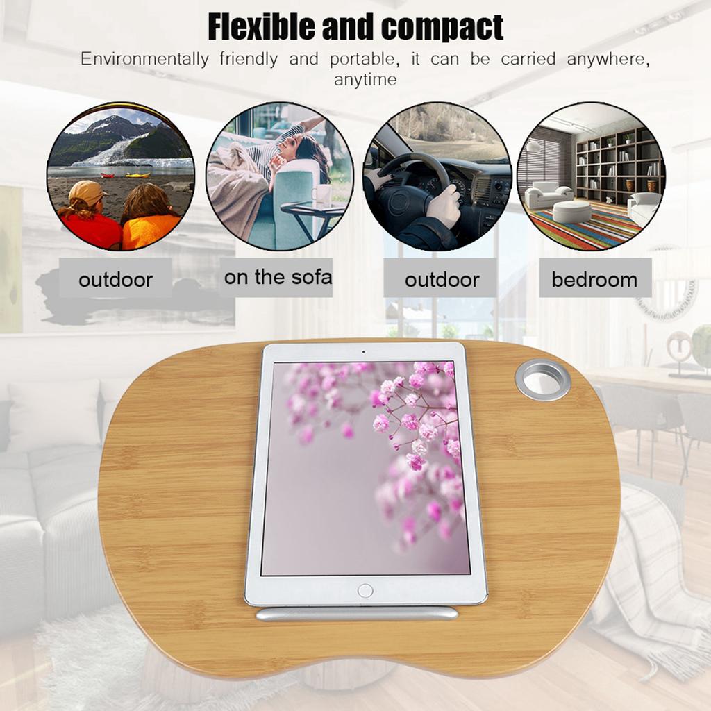 Laptop Lap Desk Portable Pillow Cushion Tray Bed Notebook Home Office ( Gray)