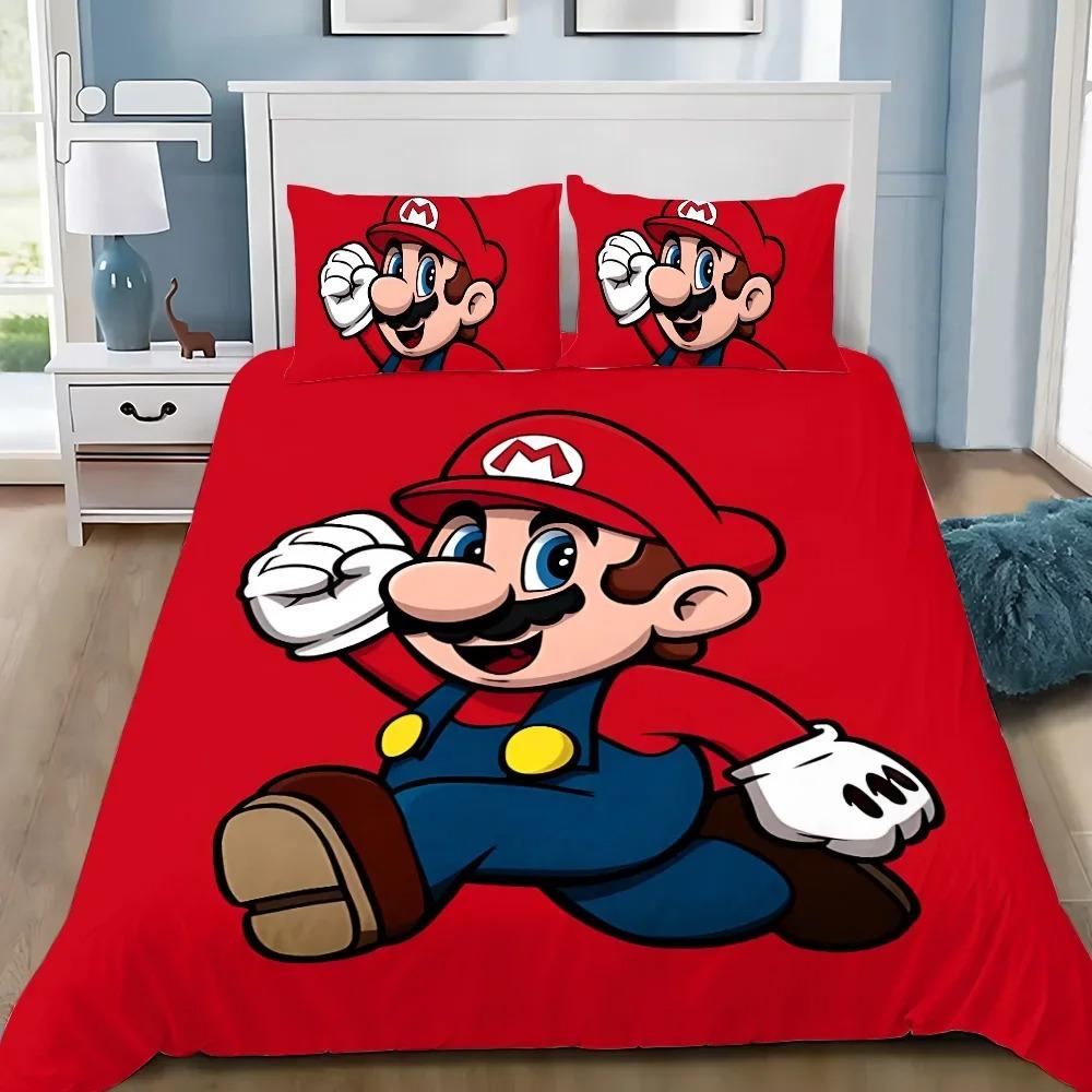 Super Mario Duvet Cover Set Comfortable and Warm Bedding Set for Decorating Your Bedroom and Enhancing Home Life for Teens Gifts