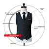 Мужской жилет с V-образным вырезом без рукавов, однобортный, облегающий деловой жилет, однотонный, формальный жилет для вечернего платья
