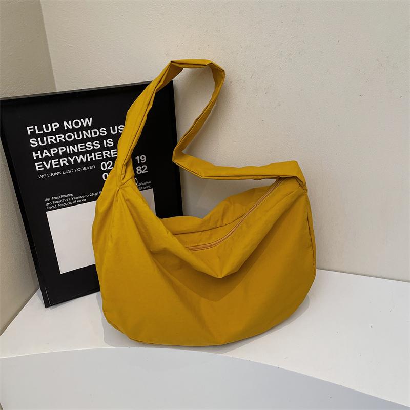Холщовая сумка женская сумка-пельмень однотонная сумка через плечо большая вместимость сумка через плечо