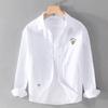 Рубашка мужская из хлопка Oxford Woven, модная, повседневная, с вышитым тигром, хипстерская, мужская, универсальная, мужская