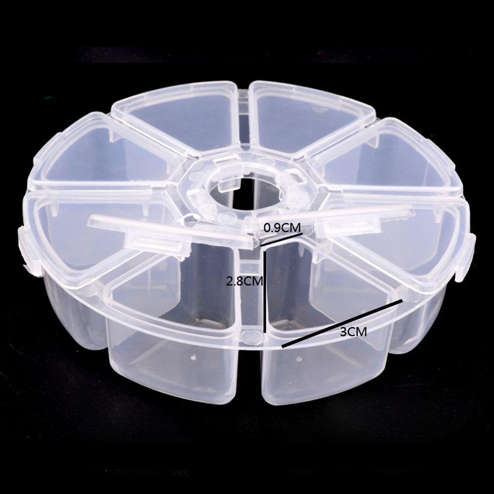 Fashion Organizer Transparent Nail Art Rhinestones Case Jewelry Container Empty Storage Box 8 Grids