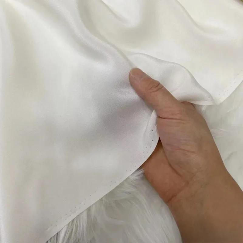 Однотонная 100% шелковая ткань Крэп де Шин 30 момми, тяжелый шелковый крэп, ткань для одежды, платьев, брюк