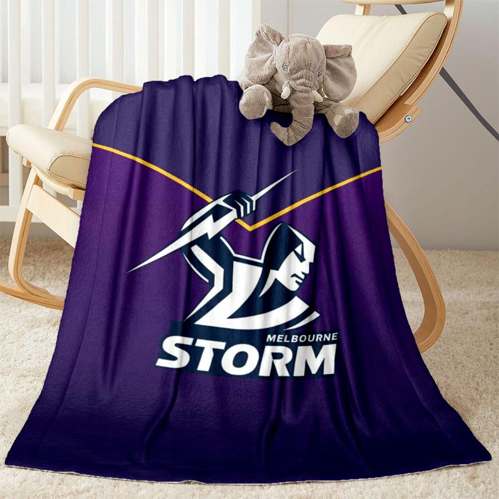 Melbourne Storm Team Logo blankets Suitable for sofas, travel, living rooms also a good gift for friends and family Suitable for all seasons.