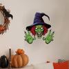 Scary Green Witch Halloween Wall Stickers: Home Decoration Decals