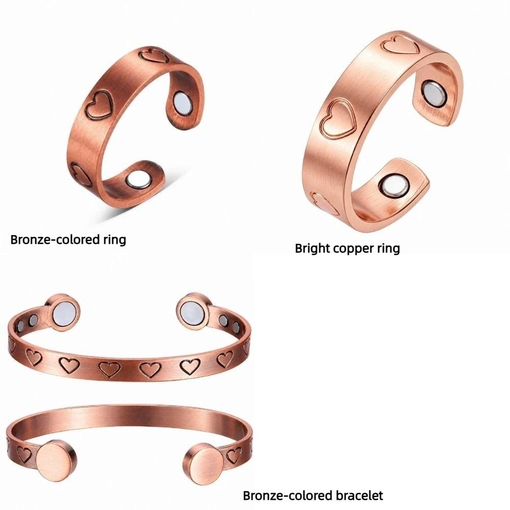 Adjustable Magnetic Bangle Open Cuff Magnetic Ring Beautiful Copper Bracelet Festival
