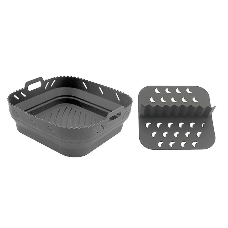 Air Fryers Silicone Basket Plate Square Reusable Air Fryers Cooking Accessories