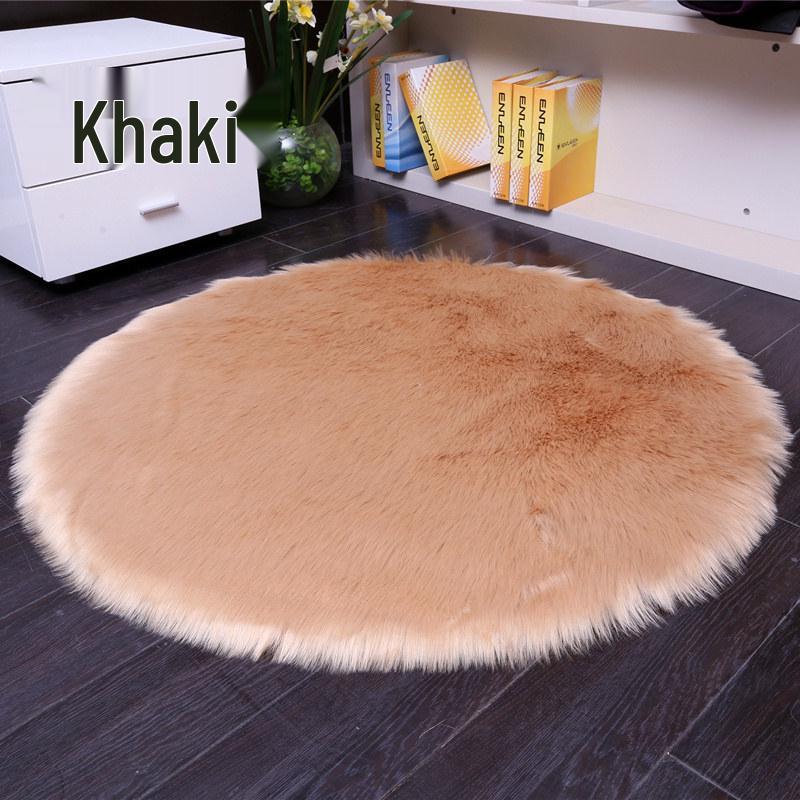 White Faux Wool European-Style Plush Cushion for Butterfly Chair or Vanity Stool