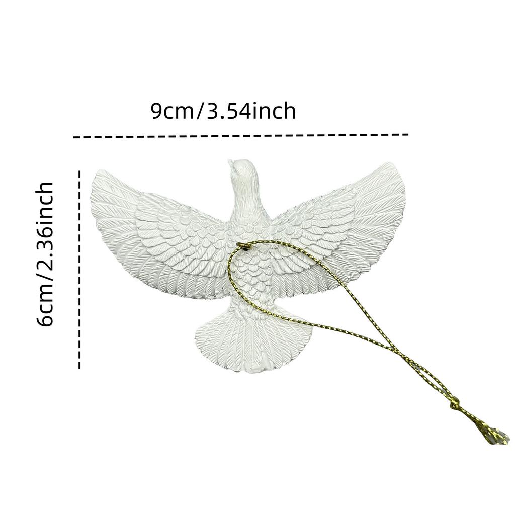 New Year Christmas Ornament White Peace Dove with Rope Friendship -Home Alone Decorate Christmas Trees Best Gift Someone Special
