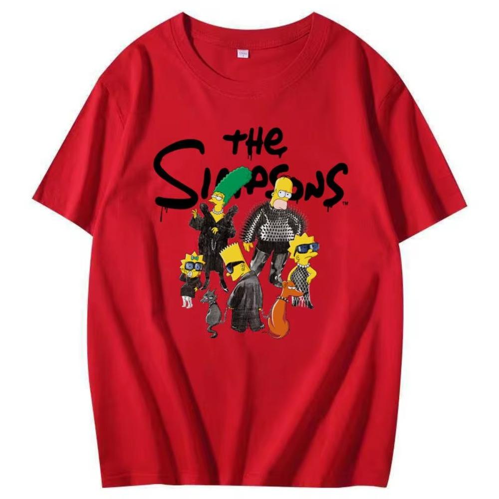 Simpsons Shortsleeved Cotton Roundneck Cartoon Printed Tshirts for Both Unisex and Women At The Summer European Station
