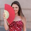 Веер бамбуковый бумажный складной веер для DIY свадебного украшения подарок гостю на свадьбу день рождения летнюю вечеринку
