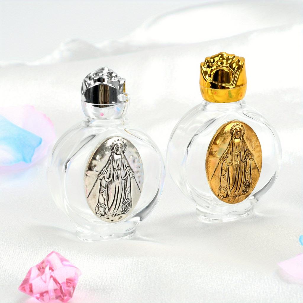 1 шт. Бутылка для святой воды с узором Богоматери, религиозная бутылка с крестом, христианская бутылка со скульптурой Девы, бутылка для святой воды