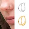 Пирсинг ноздри из стерлингового серебра 925 пробы с покрытием из 18-каратного золота, модный клипс для ушей