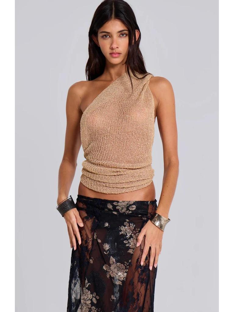 Многофункциональное пончо-шаль из ажурной вязки с майкой