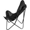 Leather Butterfly Chair Leather Living Room Chair Butterfly Chair BKF Chair Powder Coated Black Folding Frame with Black Butterfly Cover