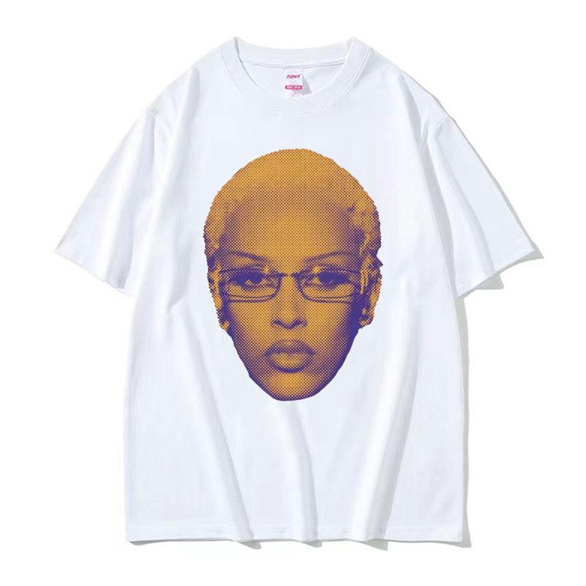 Retro Rapper Doja Cat Face Graphic Tee Shirt Men Women 90s Fashion Classic T Shirts Male Casual High Quality Cotton T-shirt Tops