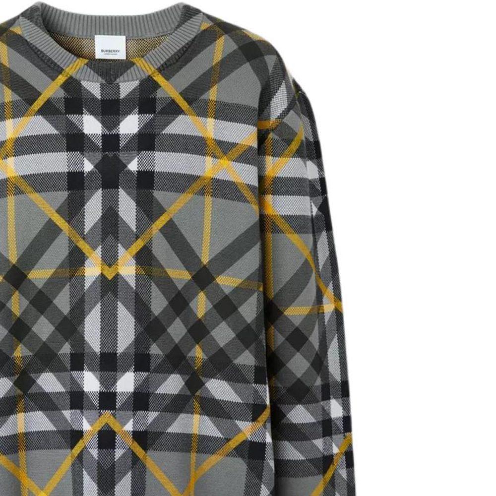 Burberry Мужской многослойный клетчатый хлопковый жаккардовый джемпер 80651761