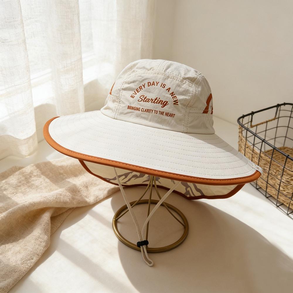 Wide Brim Kids Bucket Hat Neck Protection Sunscreen Hats New Fisherman Hat  for Children