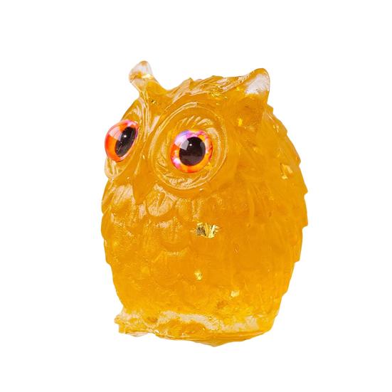 Украшение в виде совы из натурального хрусталя, статуэтка совы из смолы ручной работы с кристальным гравием внутри, коллекционная красочная сова