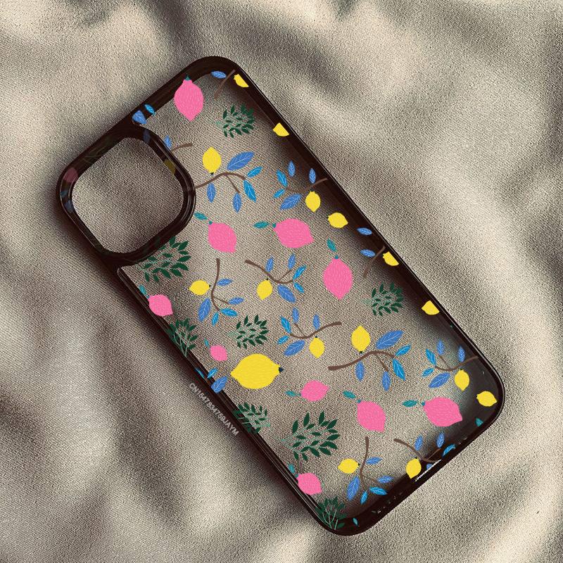 Cartoon Fresh Yellow Lemon Phone Case For iPhone 16 13 15 14 Pro Max 12 11 XR XS X 7 8Plus Fruit Shockproof Clear Hard Cover Bag
