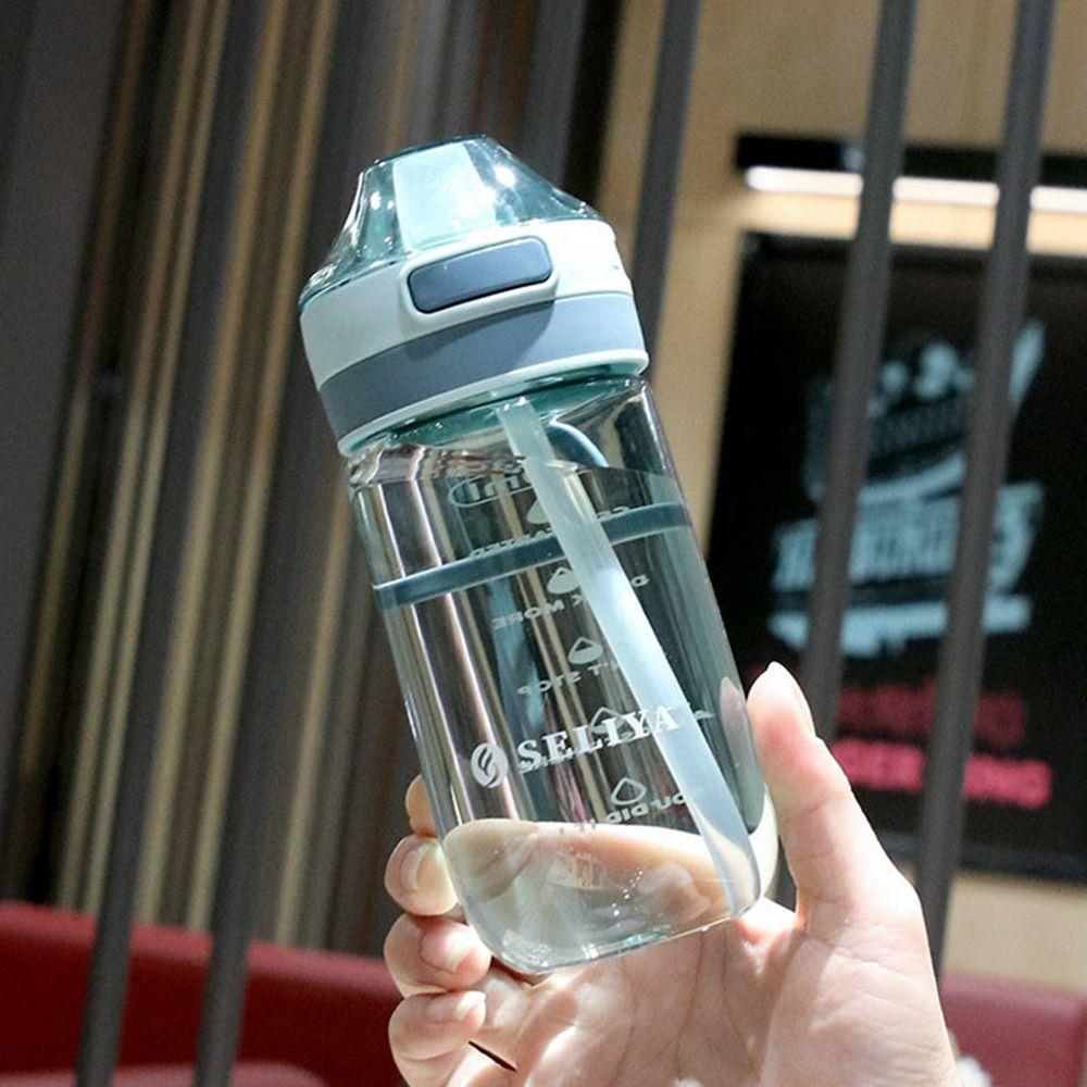 500/650ML Student School with Straw Sports Water Cup Water Bottle Multicolor Plastic Bottle