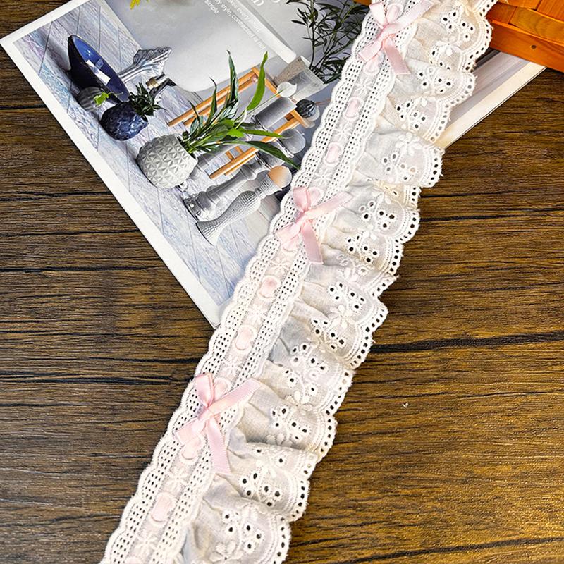 1 ярд юбка кружевные аксессуары DIY материал полиэстер лента вышивка декоративные швейные края DIY поделки 7 см в ширину