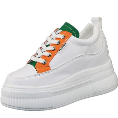 Мода Высокое качество 10 см Платформа Клиновидные кроссовки Обувь с увеличением роста Кожа Женская Весна Осень Водонепроницаемая обувь Tenis De Mujer