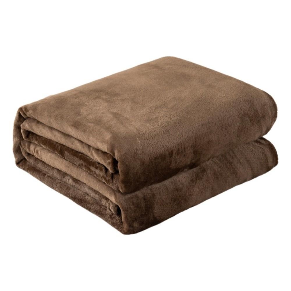 Skin-friendly Flannel Blanket Solid Color Bed Sheet Sofa Blanket Summer Sleep Blanket  Bedroom