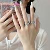 Изысканное циркониевое сине-черное эмалевое отверстие регулируемое кольцо геометрия нерегулярное корейское кольцо для женщин девушка ювелирный подарок