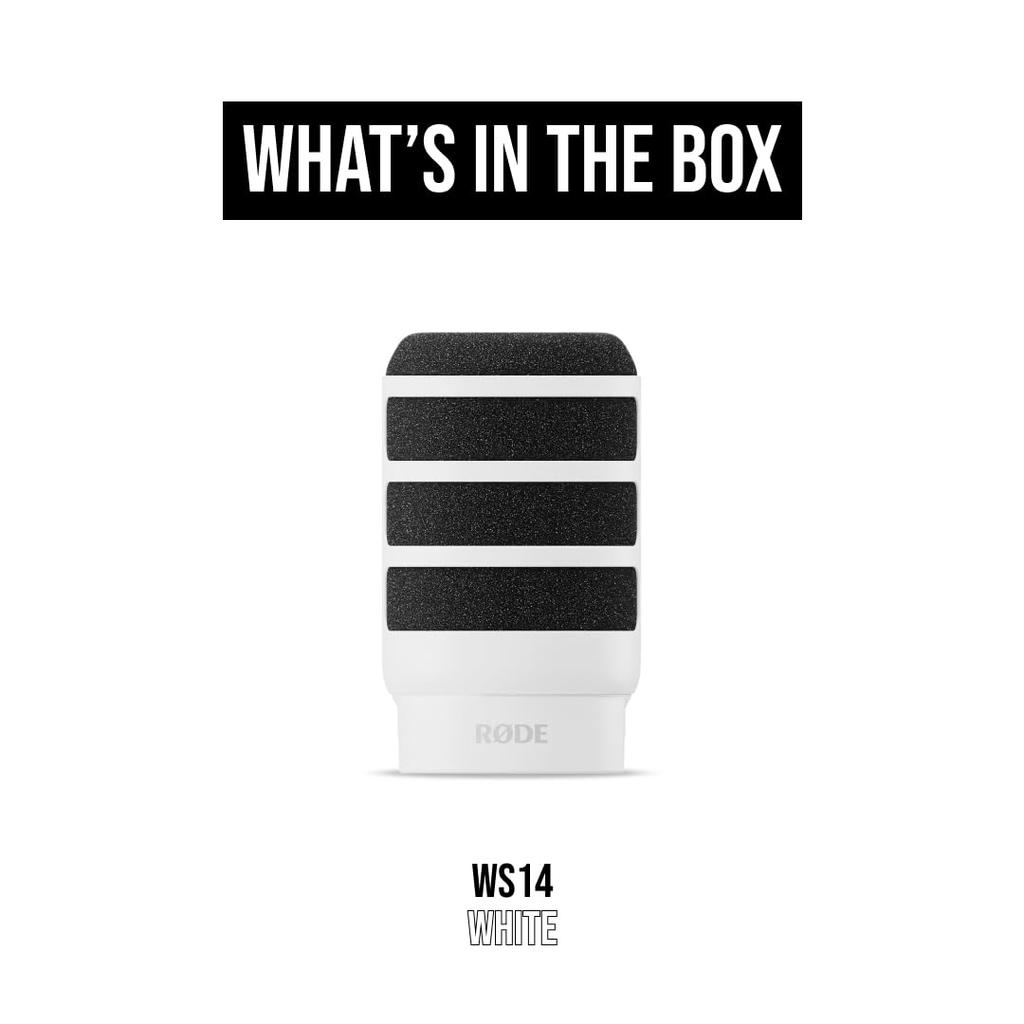 RODE Microphones WS14 Pop Filter for Podmic, White, WS14-W