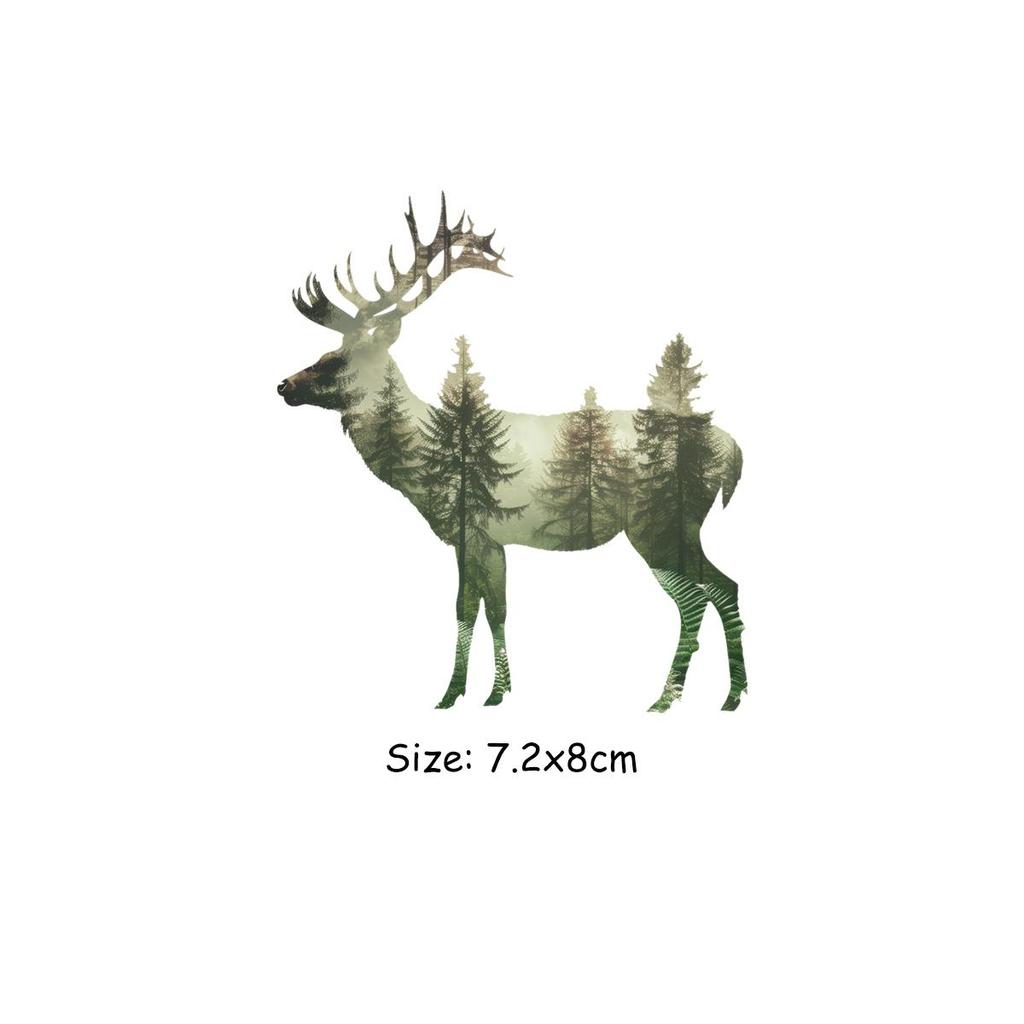 Творческие животные с пейзажем Термоперевод Винил Лесные животные Parches Ropa Футболки Толстовки Сделай Сам Одежда Наклейки Пользовательские