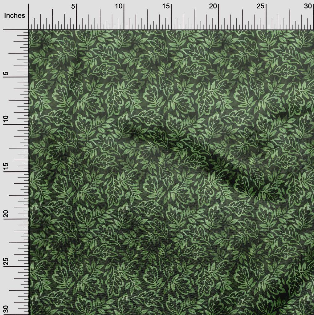 oneOone Хлопчатобумажная гибкая темно-зеленая ткань, якобинский лист, швейный материал, ткань с принтом в ярдах, 40 дюймов