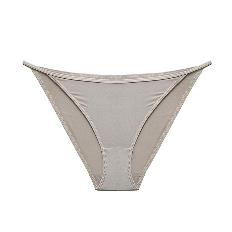 Low Waisted Ice Silk Sexy Triangle Underwear for Women Solid Colored Thin Straps for Comfortable and Breathable Underwear for Women